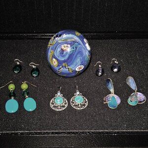 Dangle and Drop Earrings 5 Pairs including Filigree, Abstract, Meenakari, Beaded